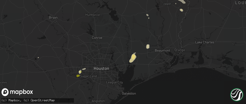 Hail map in Dayton, TX on May 9, 2026