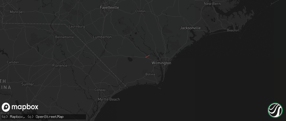 Hail map in Delco, NC on May 9, 2026