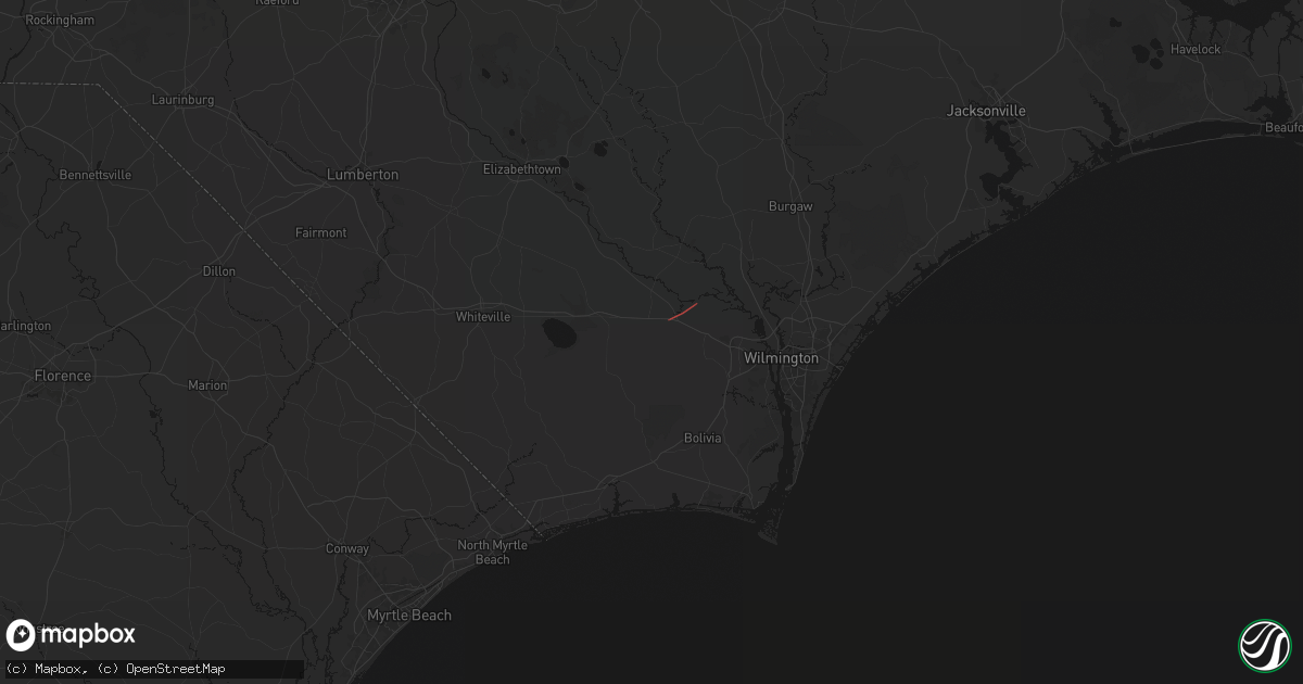 Hail map in Delco, NC on May 9, 2026
