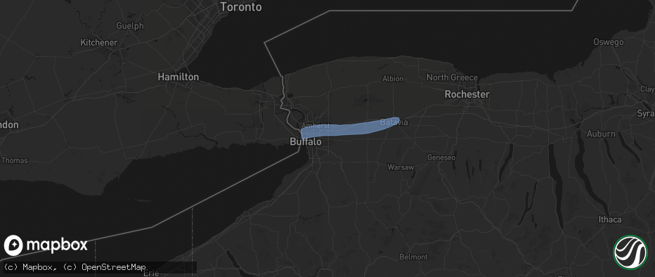 Hail map in Depew, NY on May 9, 2026