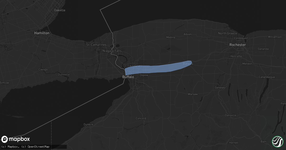 Hail map in Depew, NY on May 9, 2026