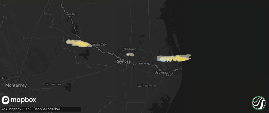 Hail map in Donna, TX on May 9, 2026