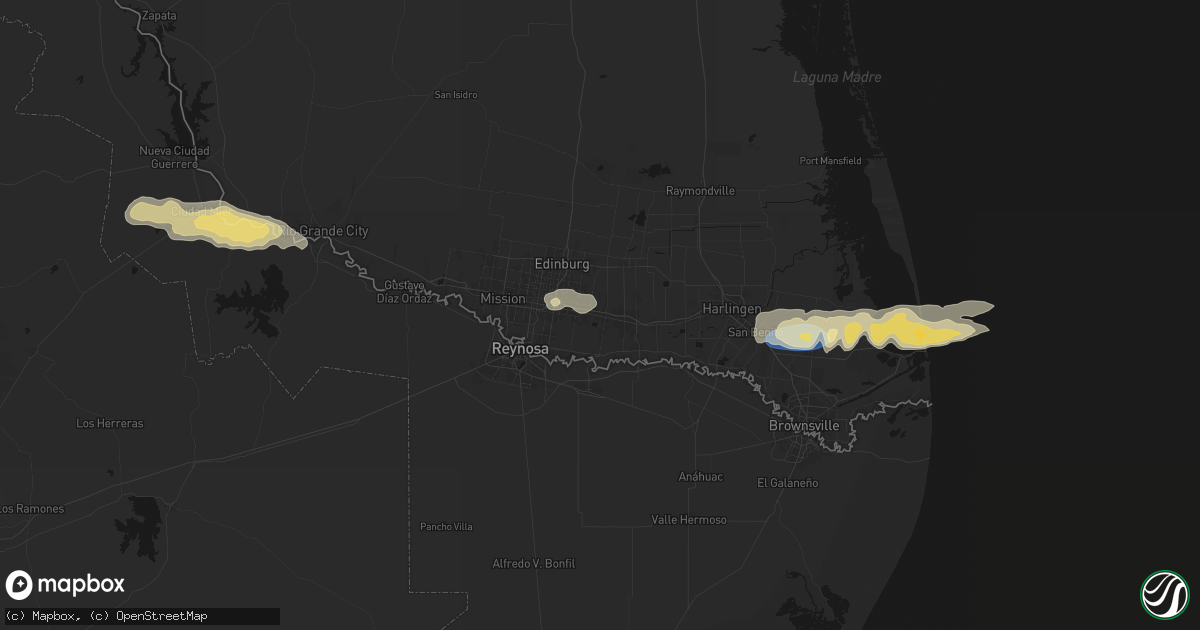 Hail map in Donna, TX on May 9, 2026