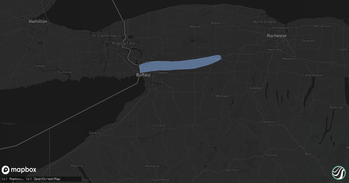 Hail map in East Aurora, NY on May 9, 2026