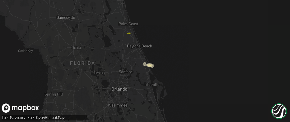 Hail map in Edgewater, FL on May 9, 2026