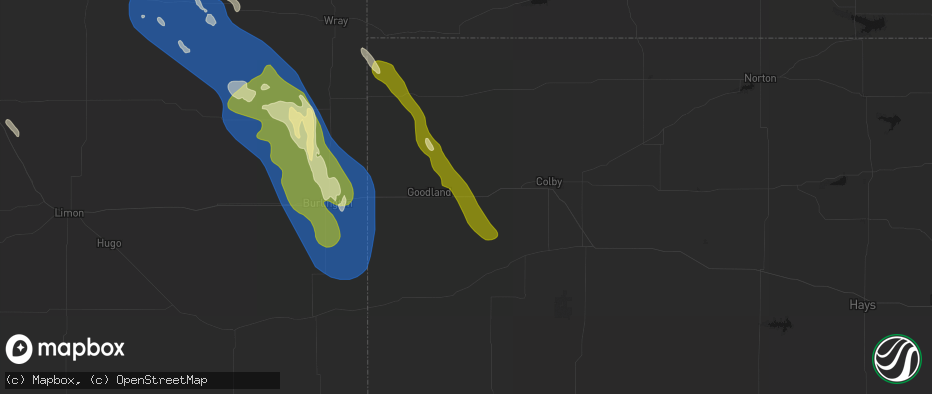 Hail map in Edson, KS on May 9, 2026
