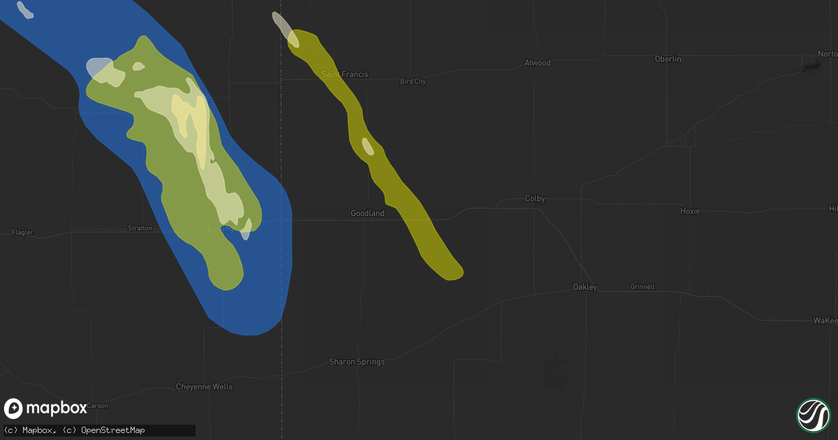 Hail map in Edson, KS on May 9, 2026