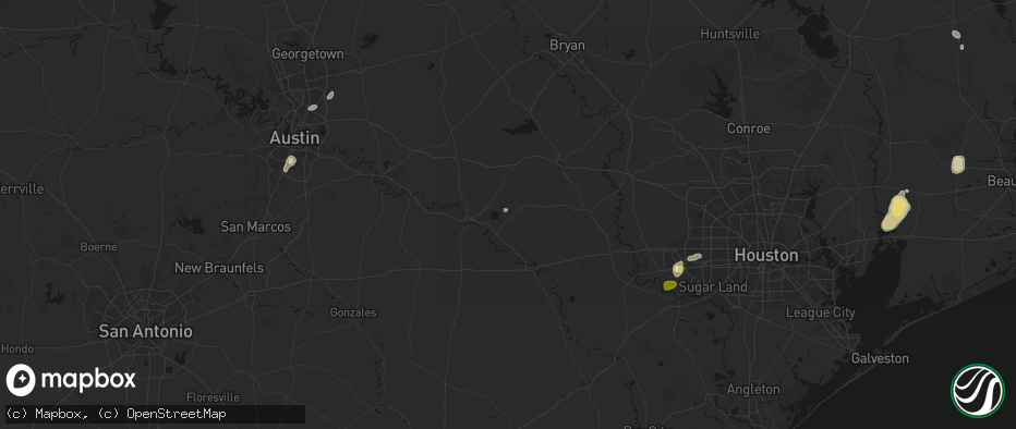 Hail map in Fayetteville, TX on May 9, 2026