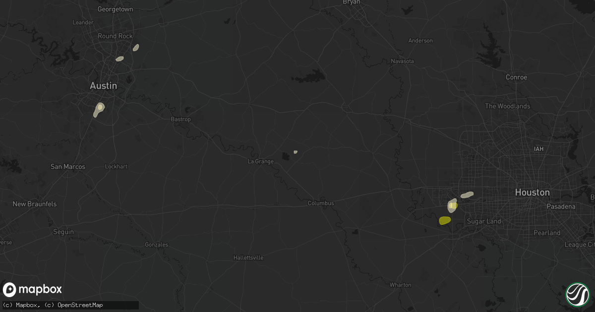 Hail map in Fayetteville, TX on May 9, 2026