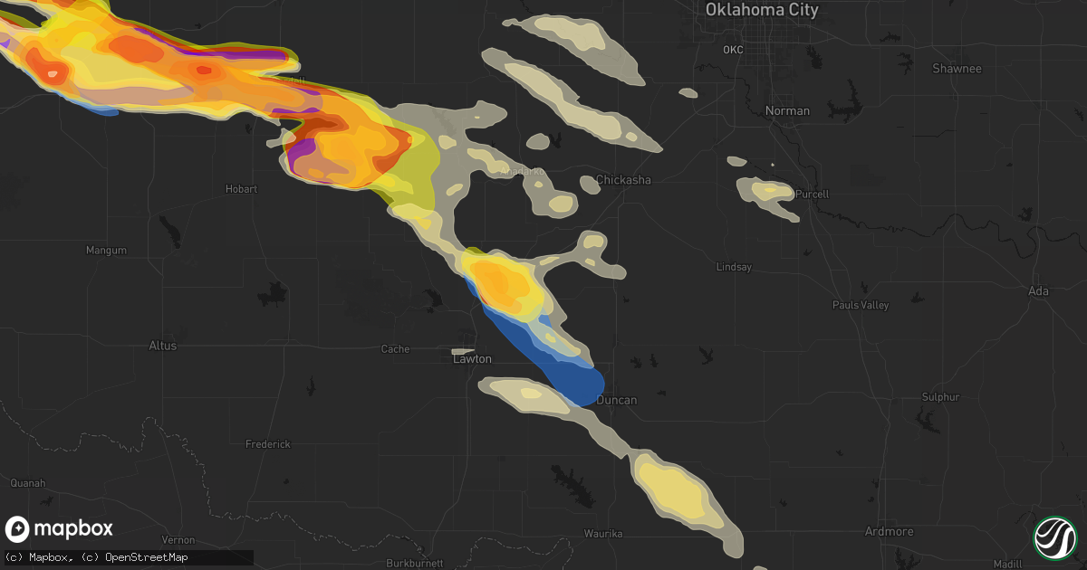 Hail map in Fletcher, OK on May 9, 2026