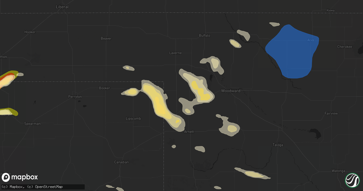 Hail map in Gage, OK on May 9, 2026