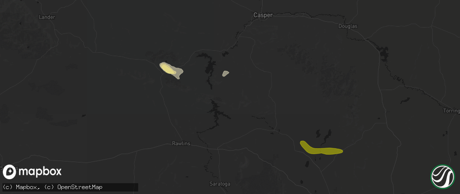 Hail map in Hanna, WY on May 9, 2026