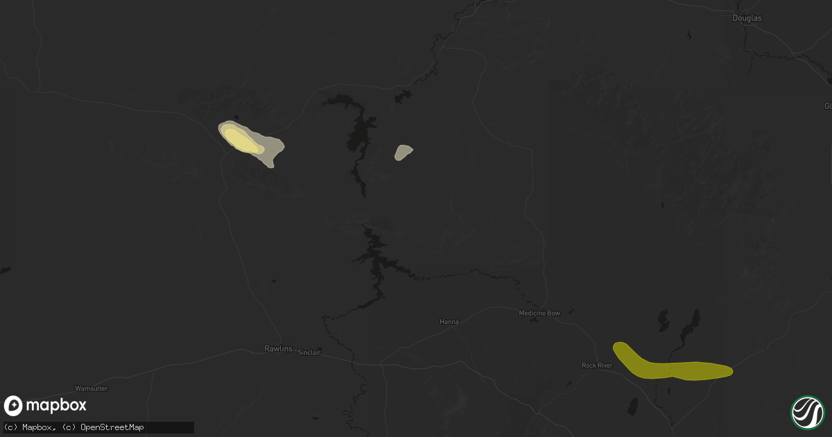 Hail map in Hanna, WY on May 9, 2026
