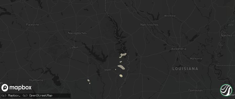 Hail map in Hemphill, TX on May 9, 2026