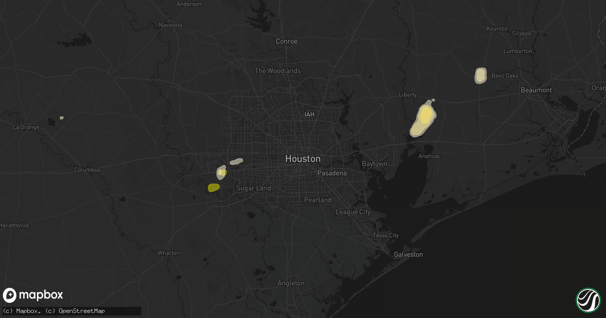 Hail map in Houston, TX on May 9, 2026