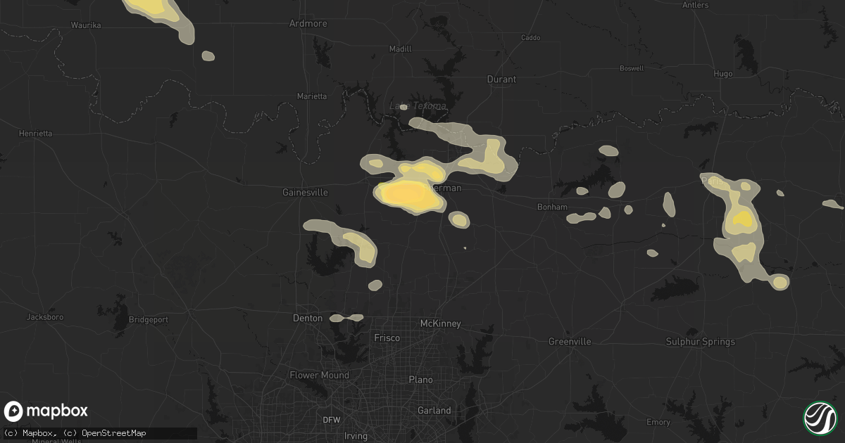 Hail map in Howe, TX on May 9, 2026