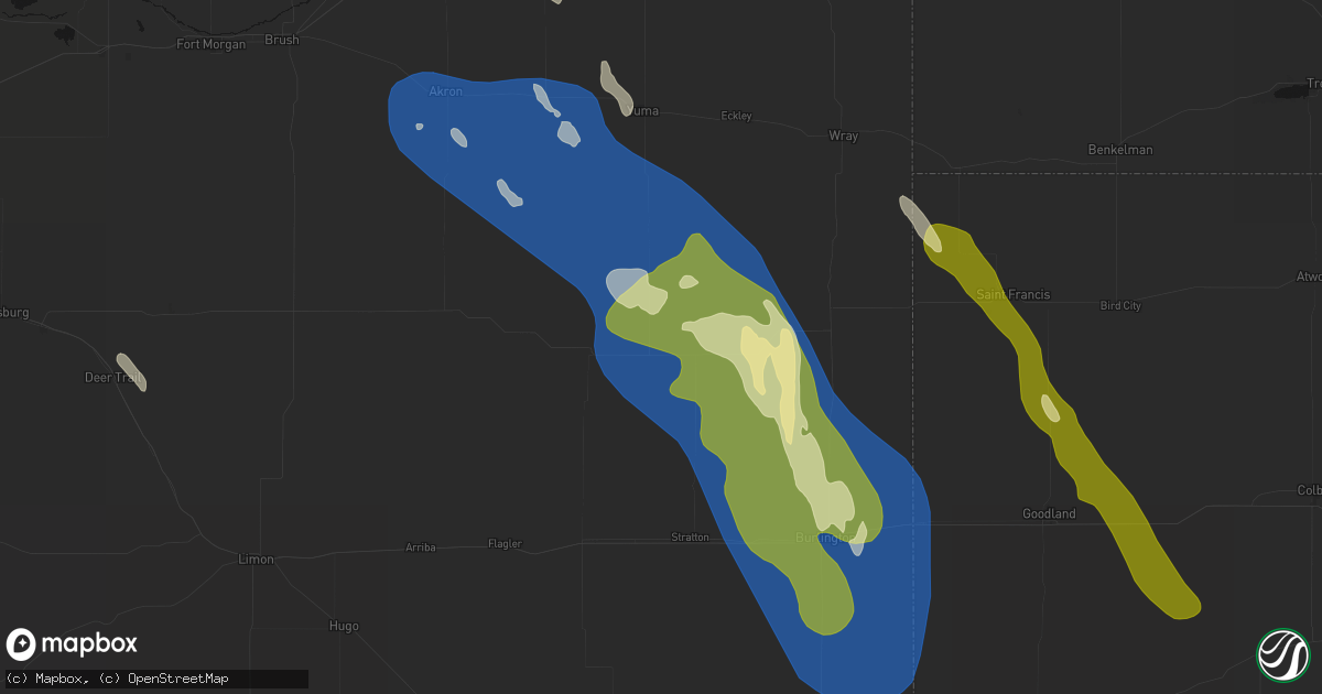 Hail map in Joes, CO on May 9, 2026
