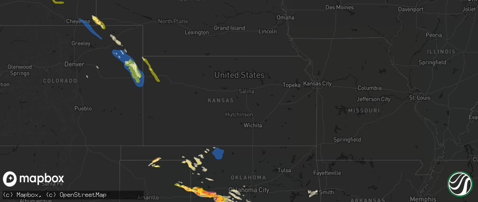 Hail map in Kansas on May 9, 2026