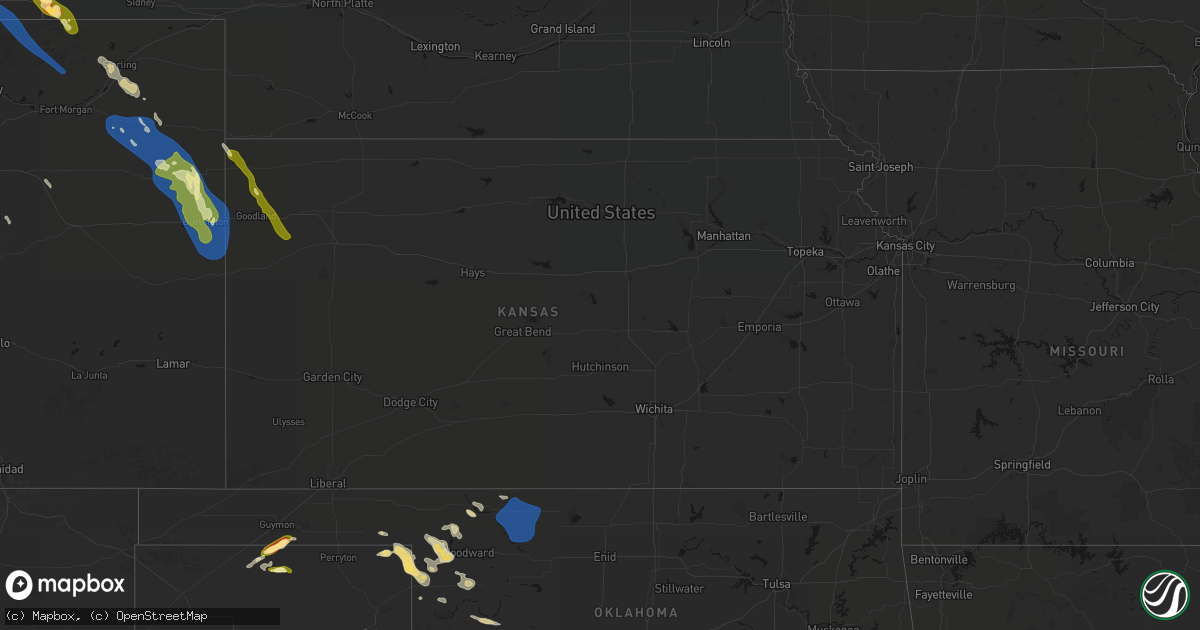 Hail map in Kansas on May 9, 2026