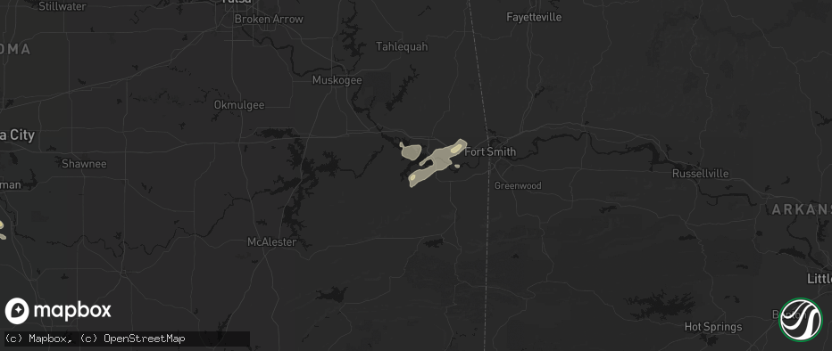 Hail map in Keota, OK on May 9, 2026