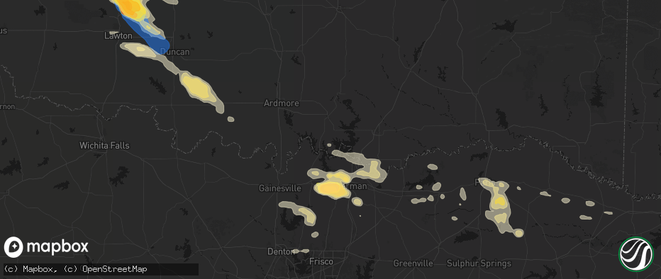Hail map in Kingston, OK on May 9, 2026