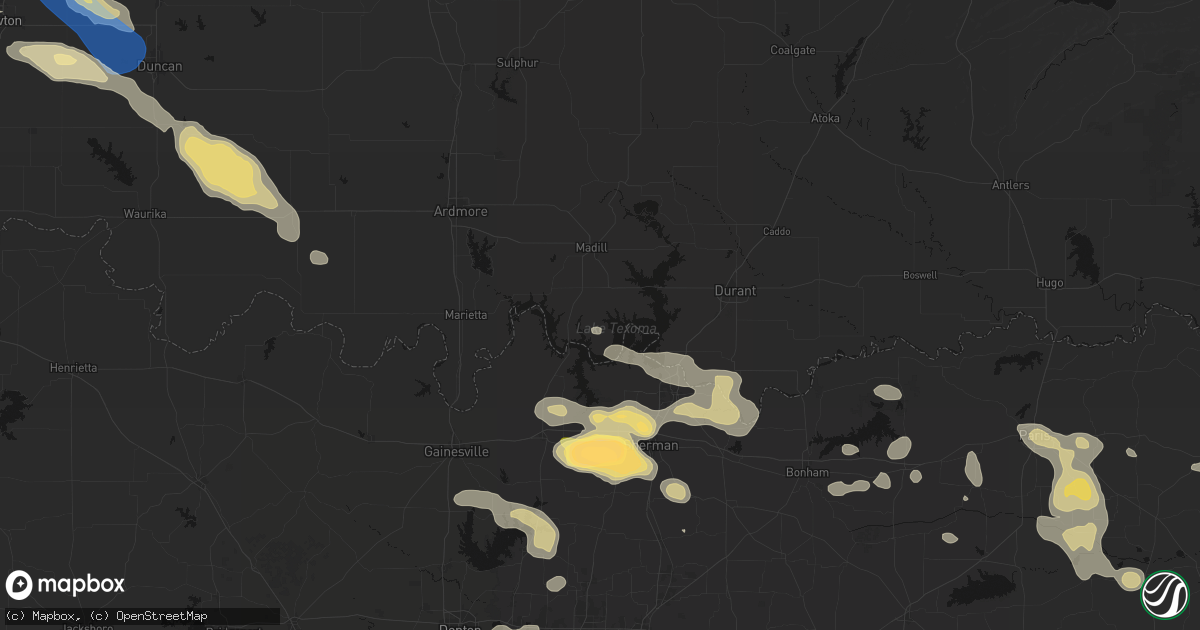 Hail map in Kingston, OK on May 9, 2026