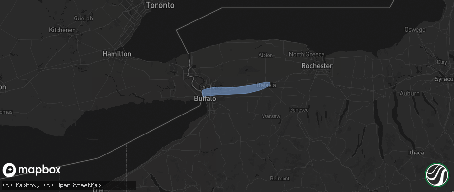 Hail map in Lancaster, NY on May 9, 2026