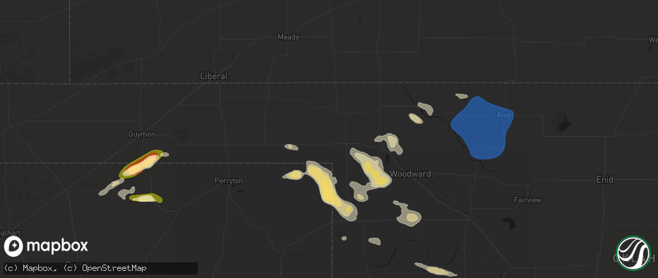 Hail map in Laverne, OK on May 9, 2026