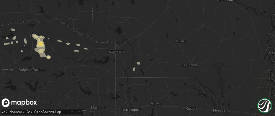 Hail map in Lewisville, AR on May 9, 2026