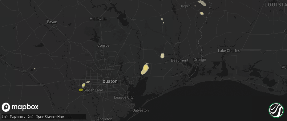 Hail map in Liberty, TX on May 9, 2026