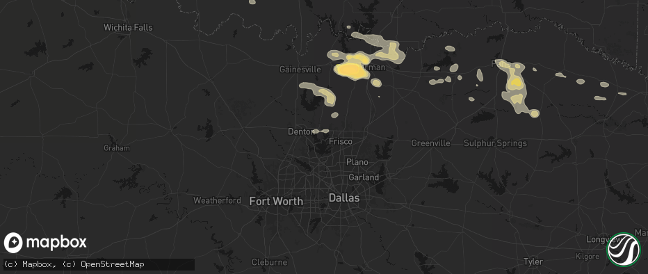 Hail map in Little Elm, TX on May 9, 2026