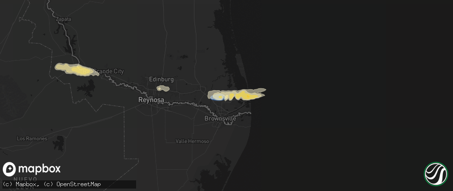 Hail map in Los Fresnos, TX on May 9, 2026