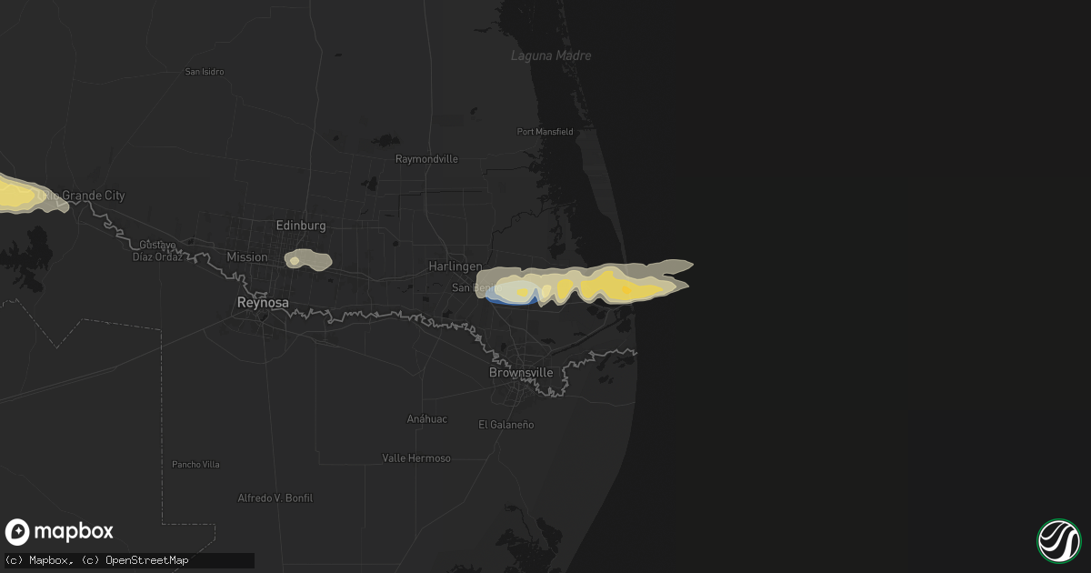 Hail map in Los Fresnos, TX on May 9, 2026
