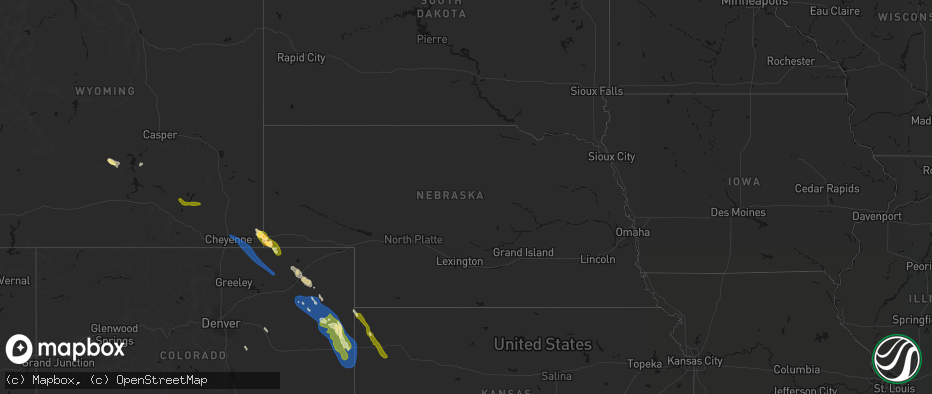 Hail map in Nebraska on May 9, 2026