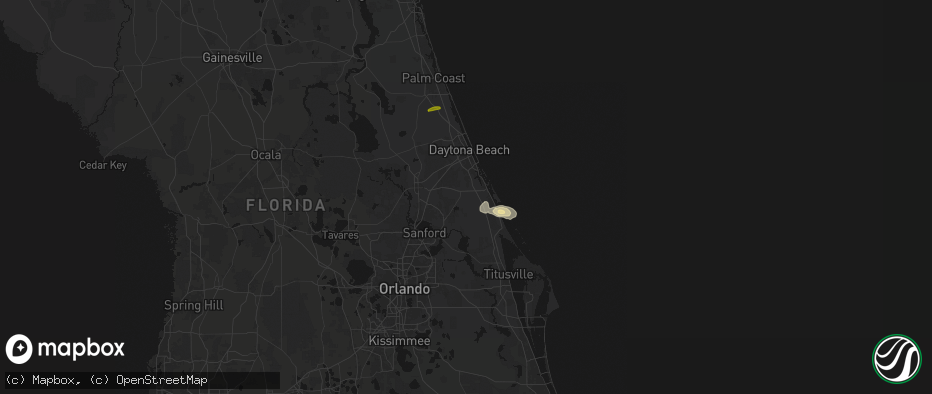 Hail map in New Smyrna Beach, FL on May 9, 2026