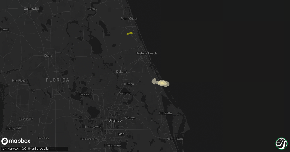 Hail map in New Smyrna Beach, FL on May 9, 2026