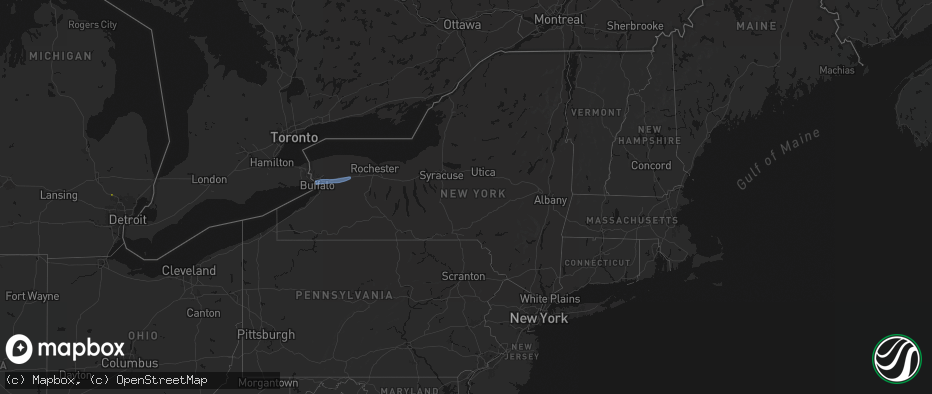 Hail map in New York on May 9, 2026