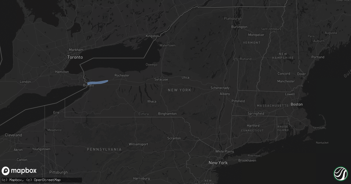 Hail map in New York on May 9, 2026