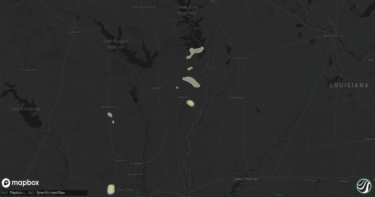 Hail map in Newton, TX on May 9, 2026