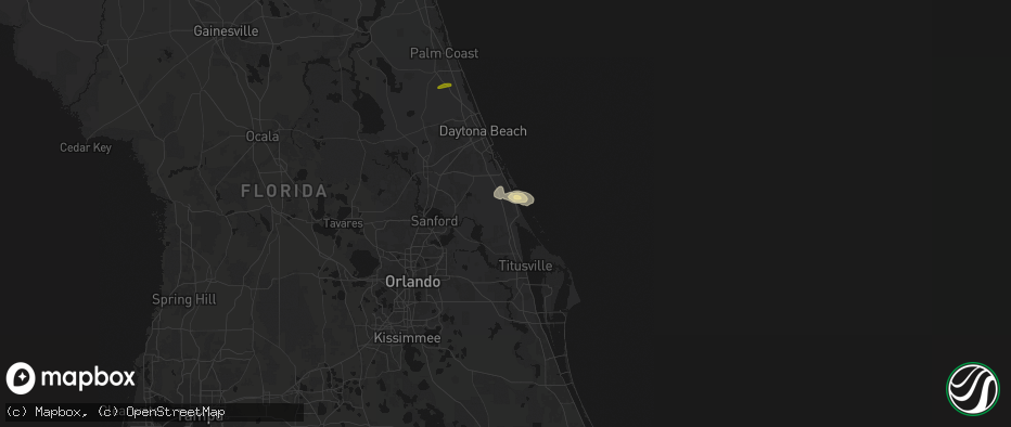 Hail map in Oak Hill, FL on May 9, 2026