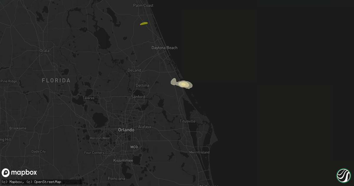 Hail map in Oak Hill, FL on May 9, 2026