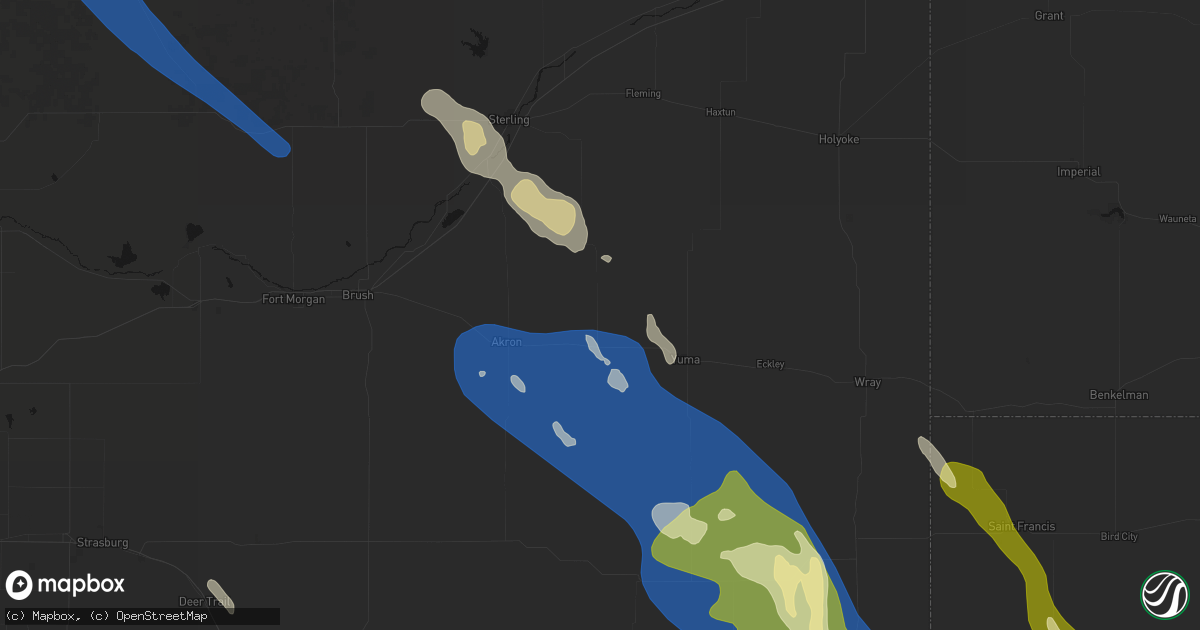Hail map in Otis, CO on May 9, 2026