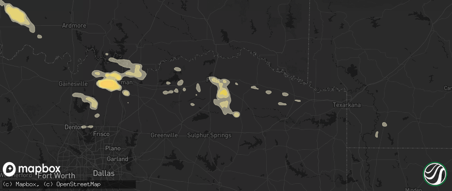 Hail map in Pattonville, TX on May 9, 2026