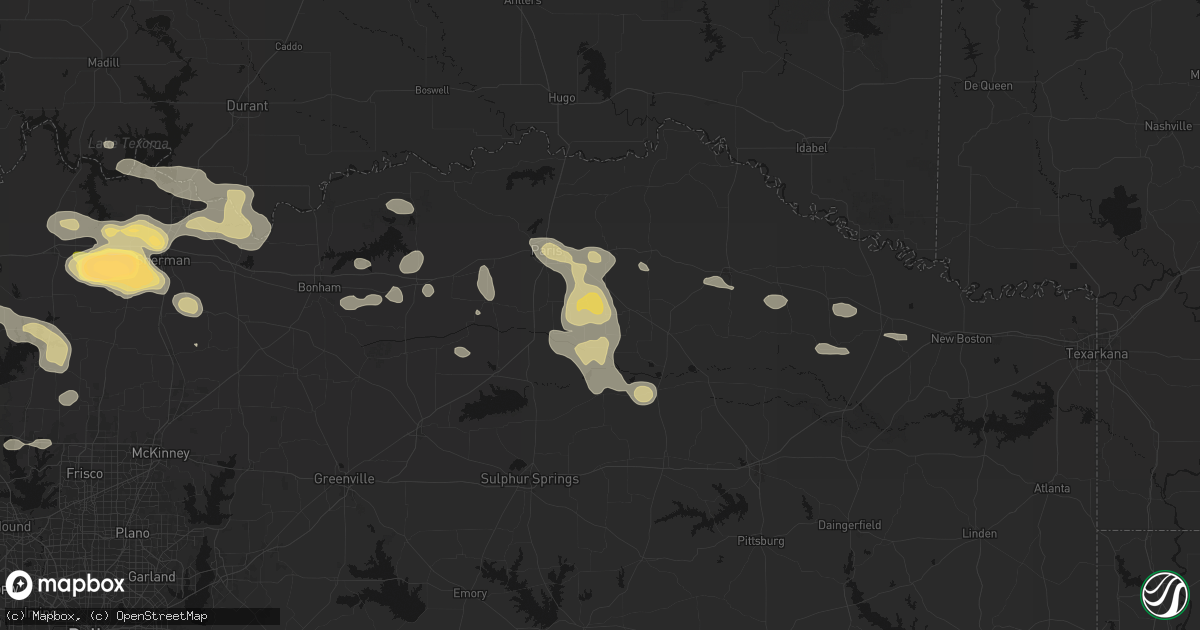 Hail map in Pattonville, TX on May 9, 2026