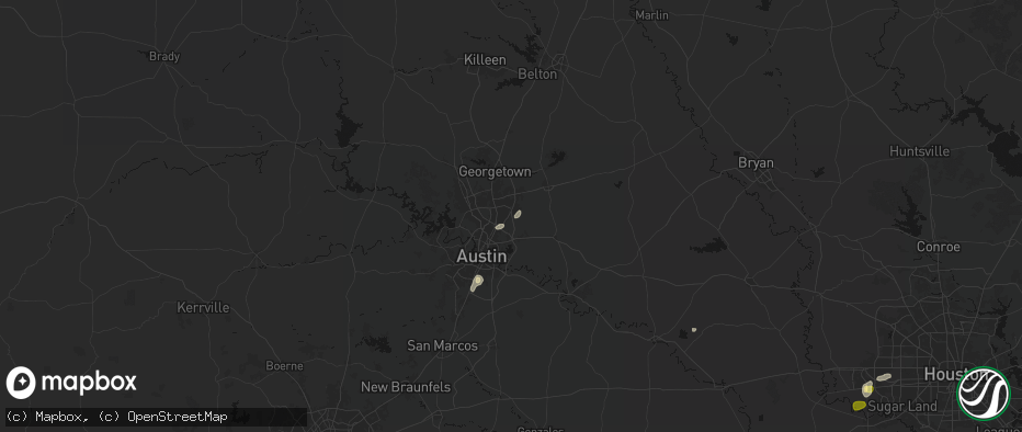 Hail map in Pflugerville, TX on May 9, 2026