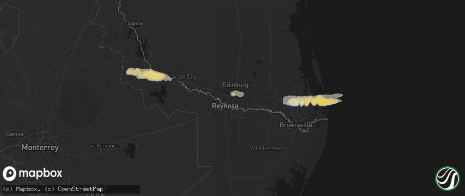 Hail map in Pharr, TX on May 9, 2026