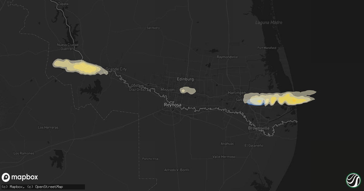 Hail map in Pharr, TX on May 9, 2026