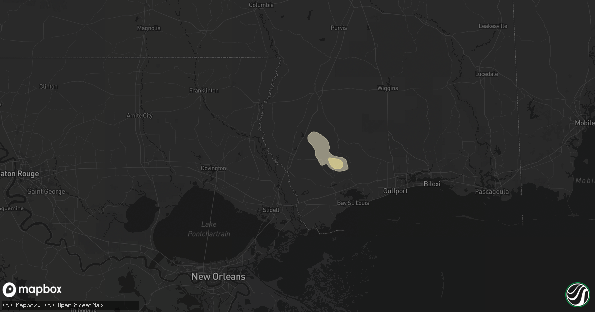 Hail map in Picayune, MS on May 9, 2026