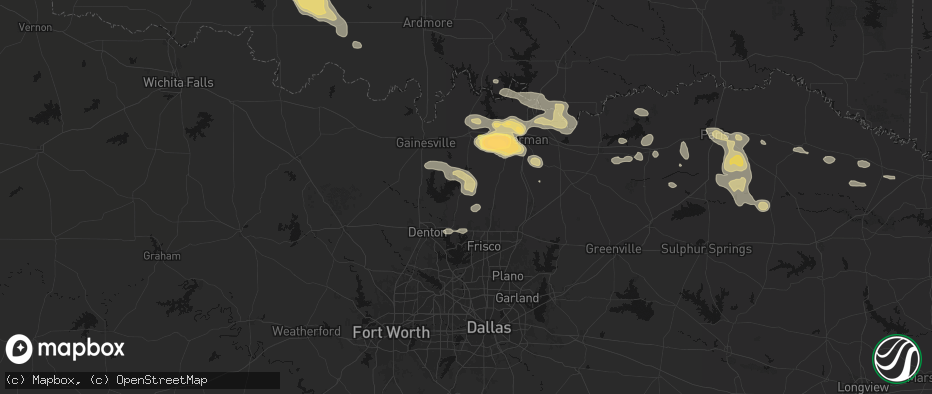 Hail map in Pilot Point, TX on May 9, 2026
