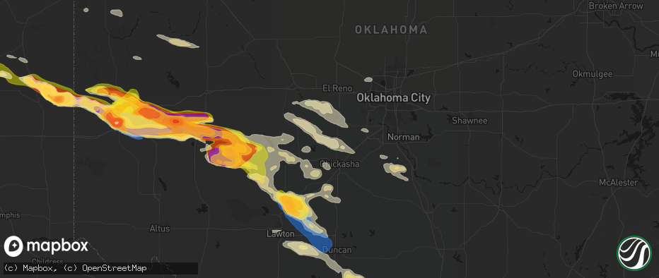 Hail map in Pocasset, OK on May 9, 2026
